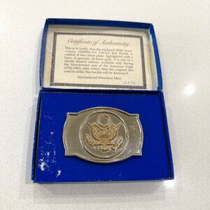 International Monetary Mint 200th Anniversary American Eagle Belt Buckle